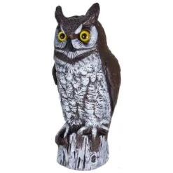 Great Horned Owl Hand Painted Molded Scarecrow
